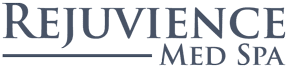 Logo for Rejuvence Med Spa with the business name in uppercase letters, featuring a horizontal line beneath "Rejuvience.
