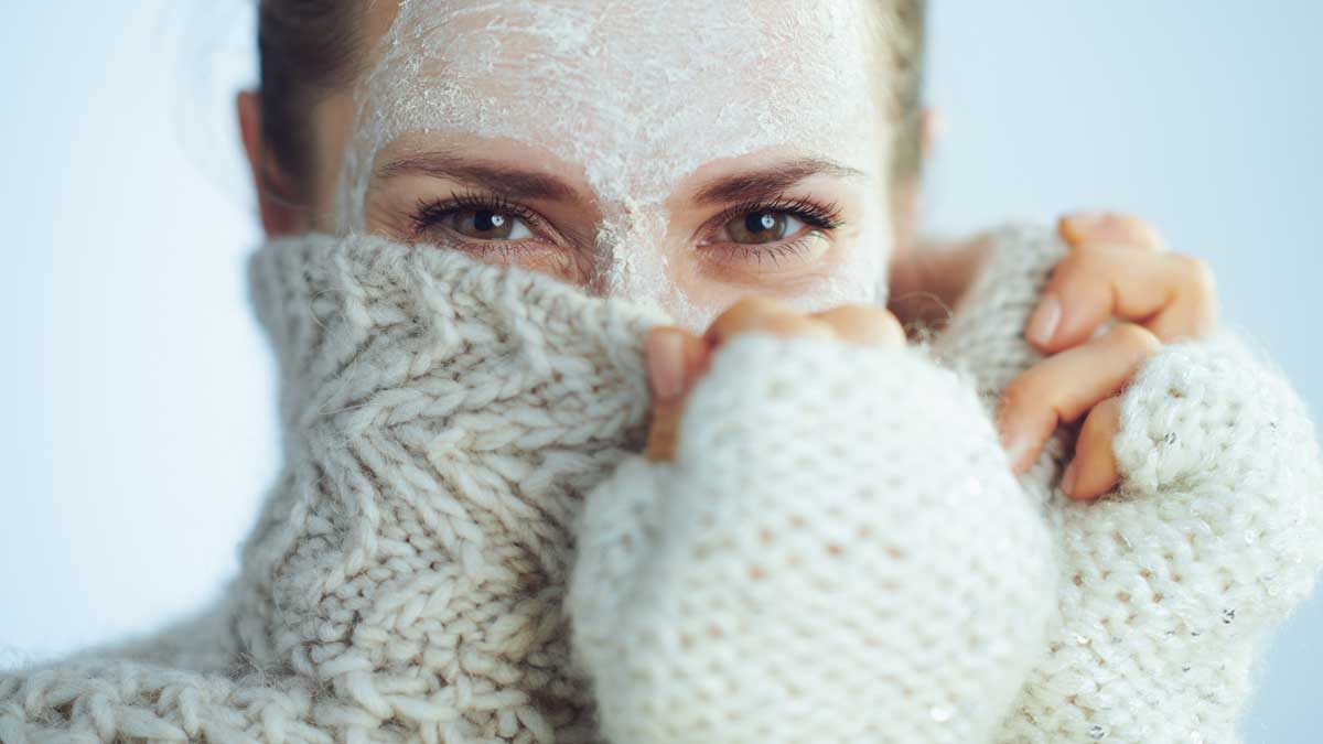 An image of a woman in Arizona with winter skin