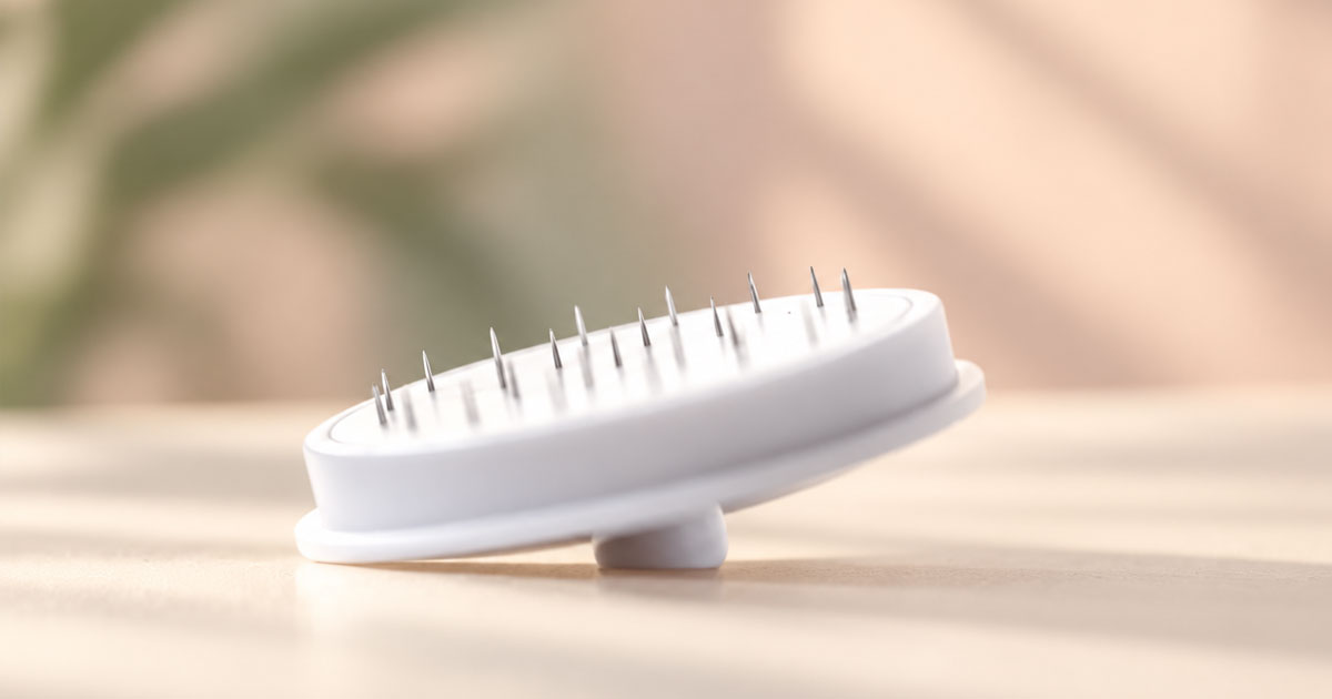A Procell microchanneling tip on a beige surface